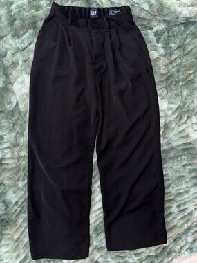 GAP 365 High Rise Pleated Trousers Black Size 2